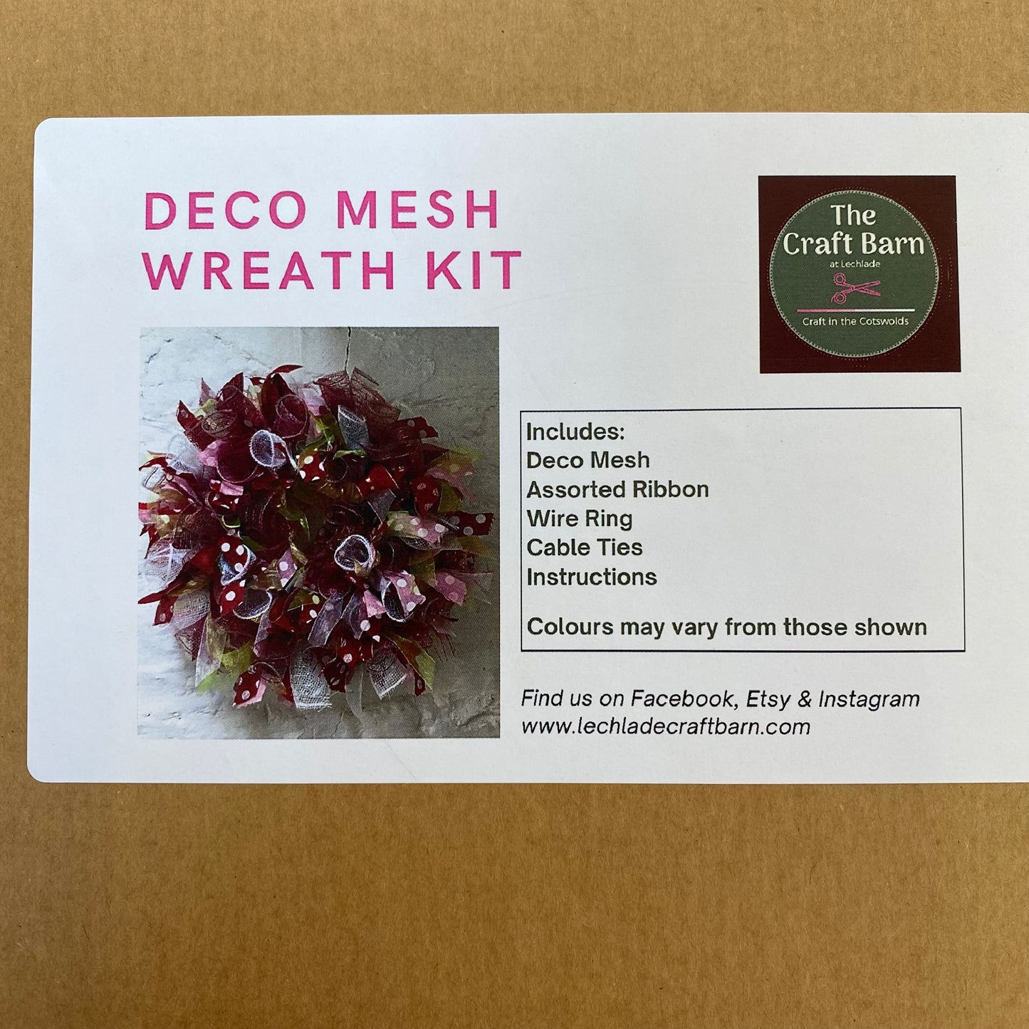 Deco Mesh & Ribbon Christmas Wreath Kit