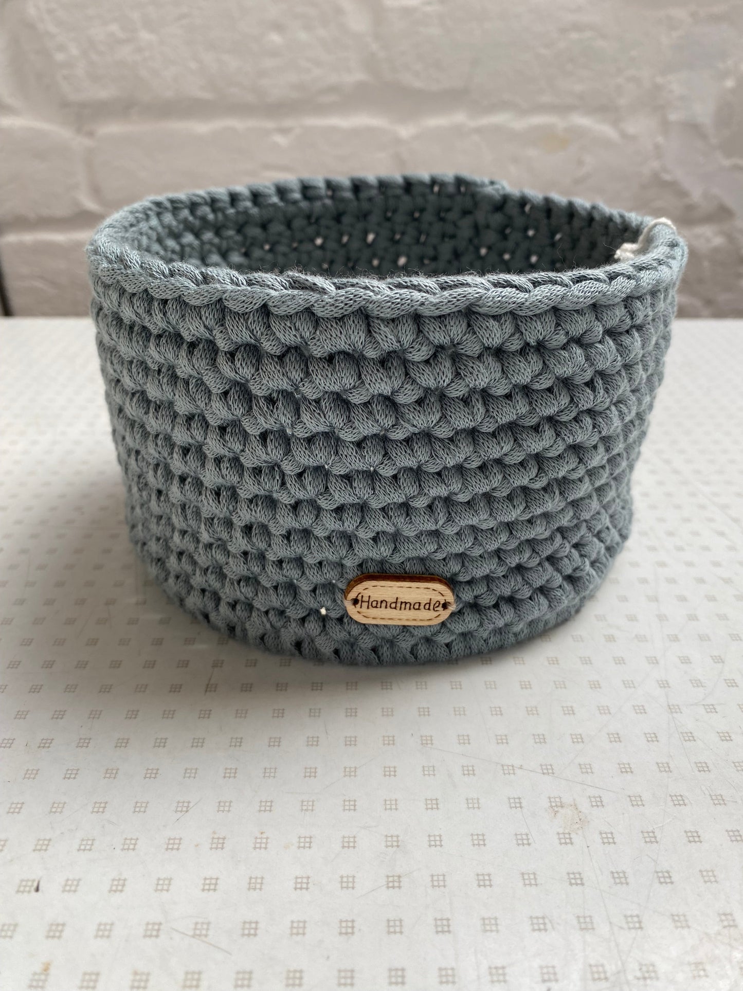 Handmade Crocheted Basket 15cm Round