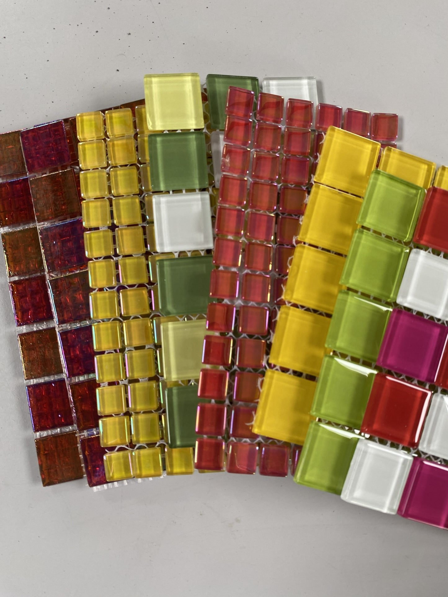 Glass Mosaic Tiles 2cm Square & 1cm 600g (approx) Mixed Colours