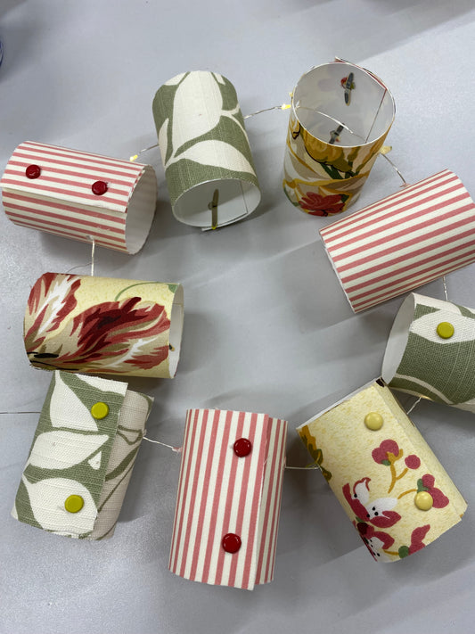 Handmade Mini Lampshade Fairy Lights Bunting