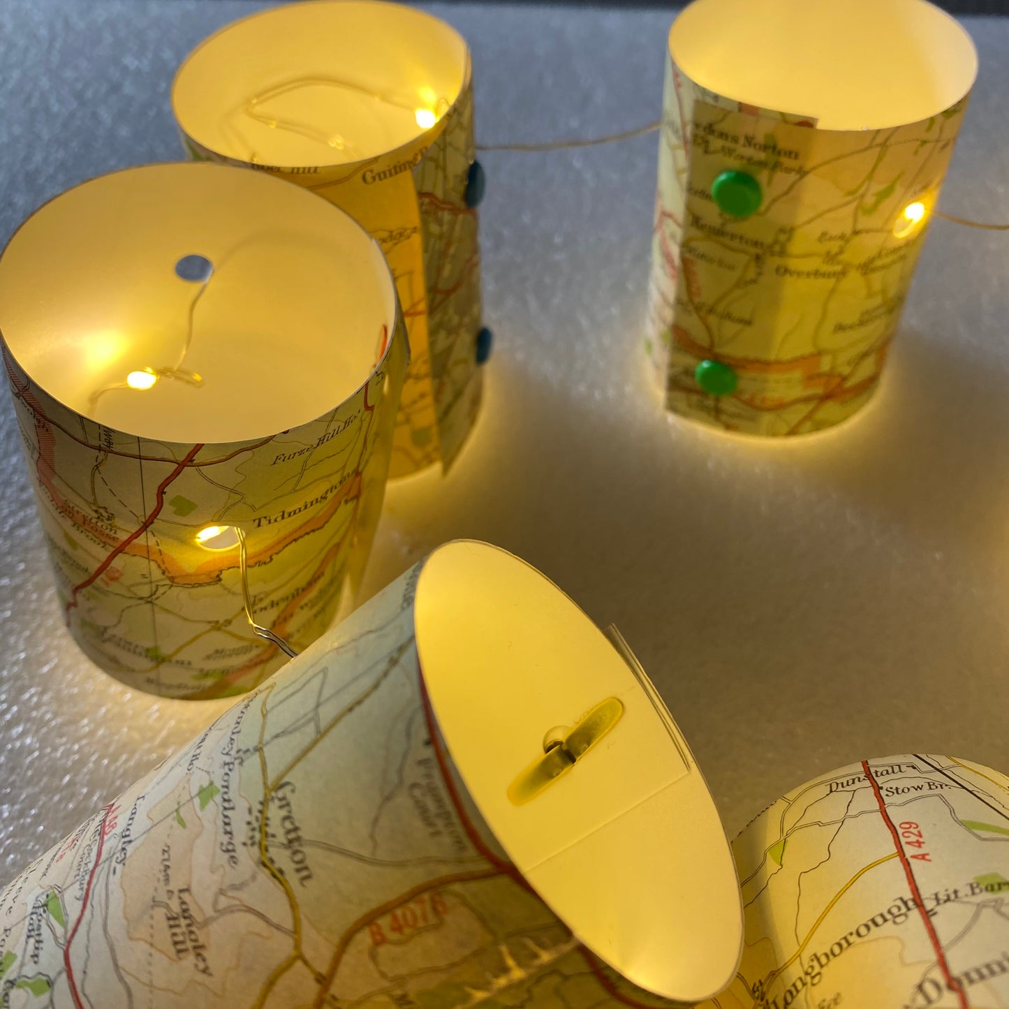 Handmade Mini Lampshade Fairy Lights Bunting