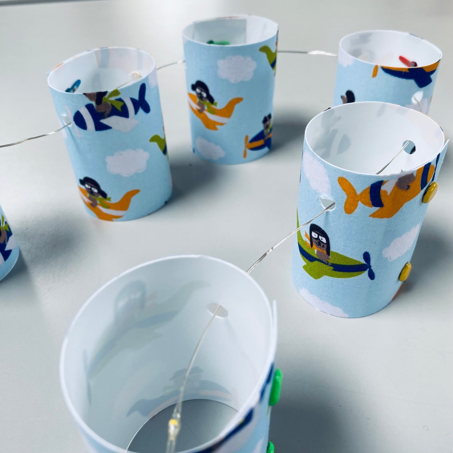 Handmade Mini Lampshade Fairy Lights Bunting