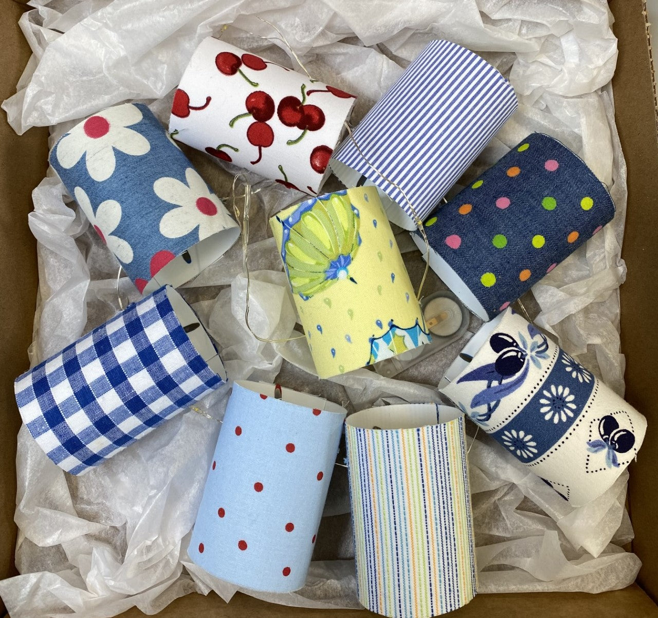 Handmade Mini Lampshade Fairy Lights Bunting