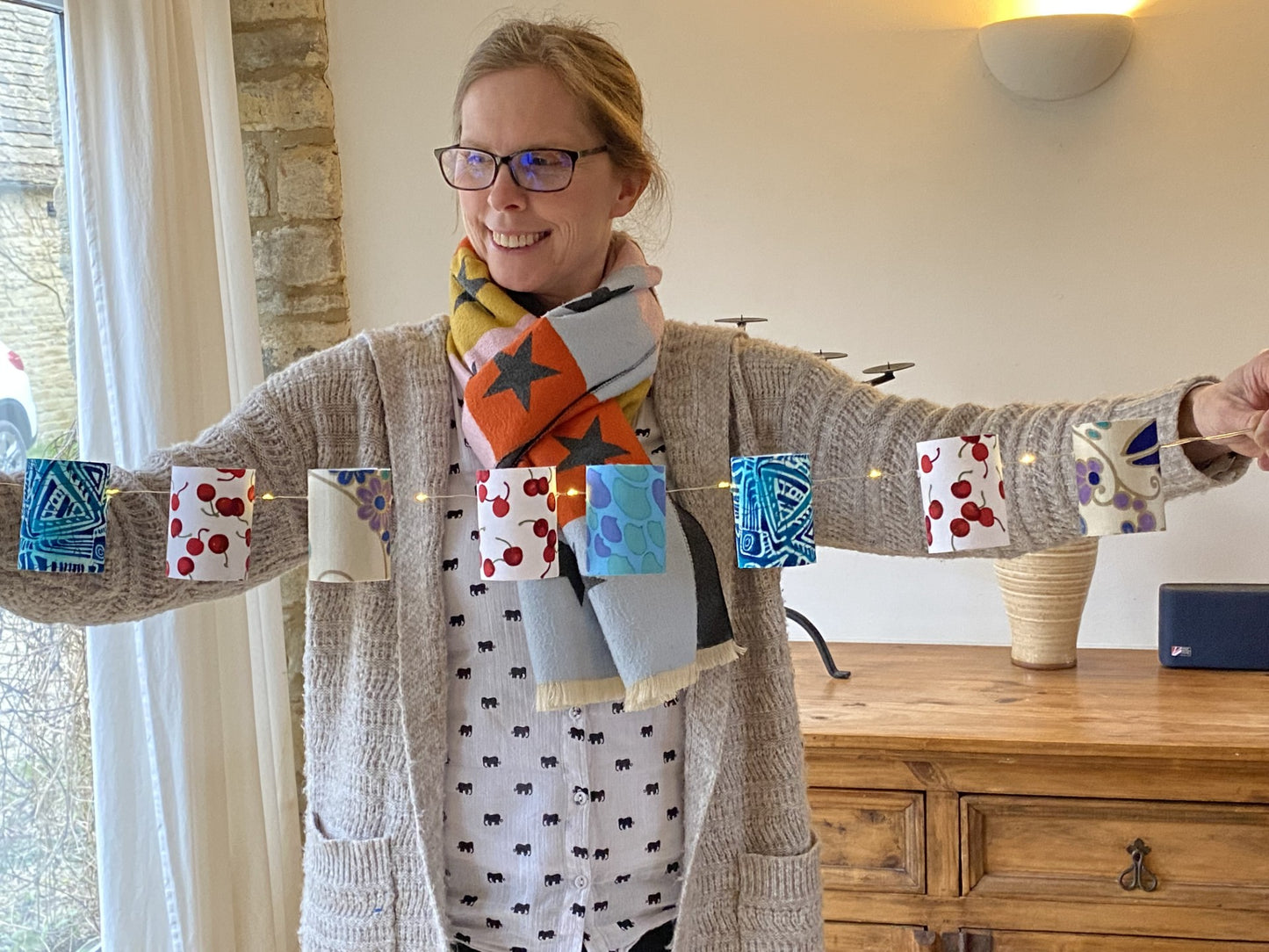 Handmade Mini Lampshade Fairy Lights Bunting