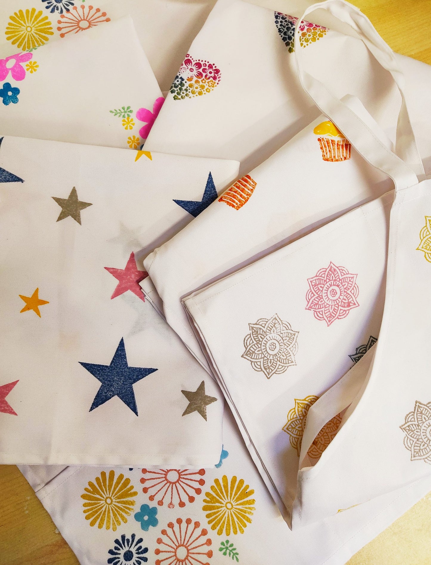 Hand Printed Cooks Apron