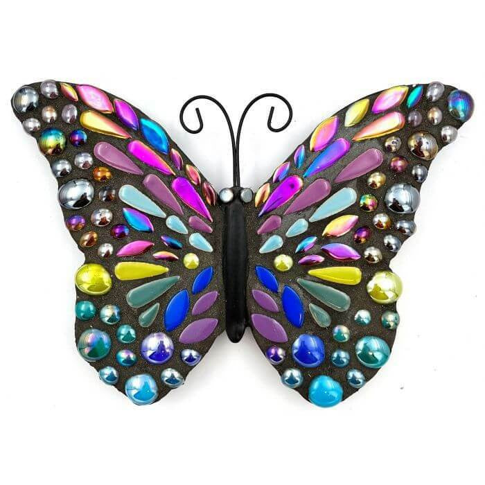Matte Black Metal Butterfly Mosaic Base (24cm x 16cm)