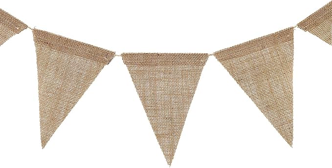 Hessian Burlap Bunting, Rustic Jute Triangle Bunting Banner Flags