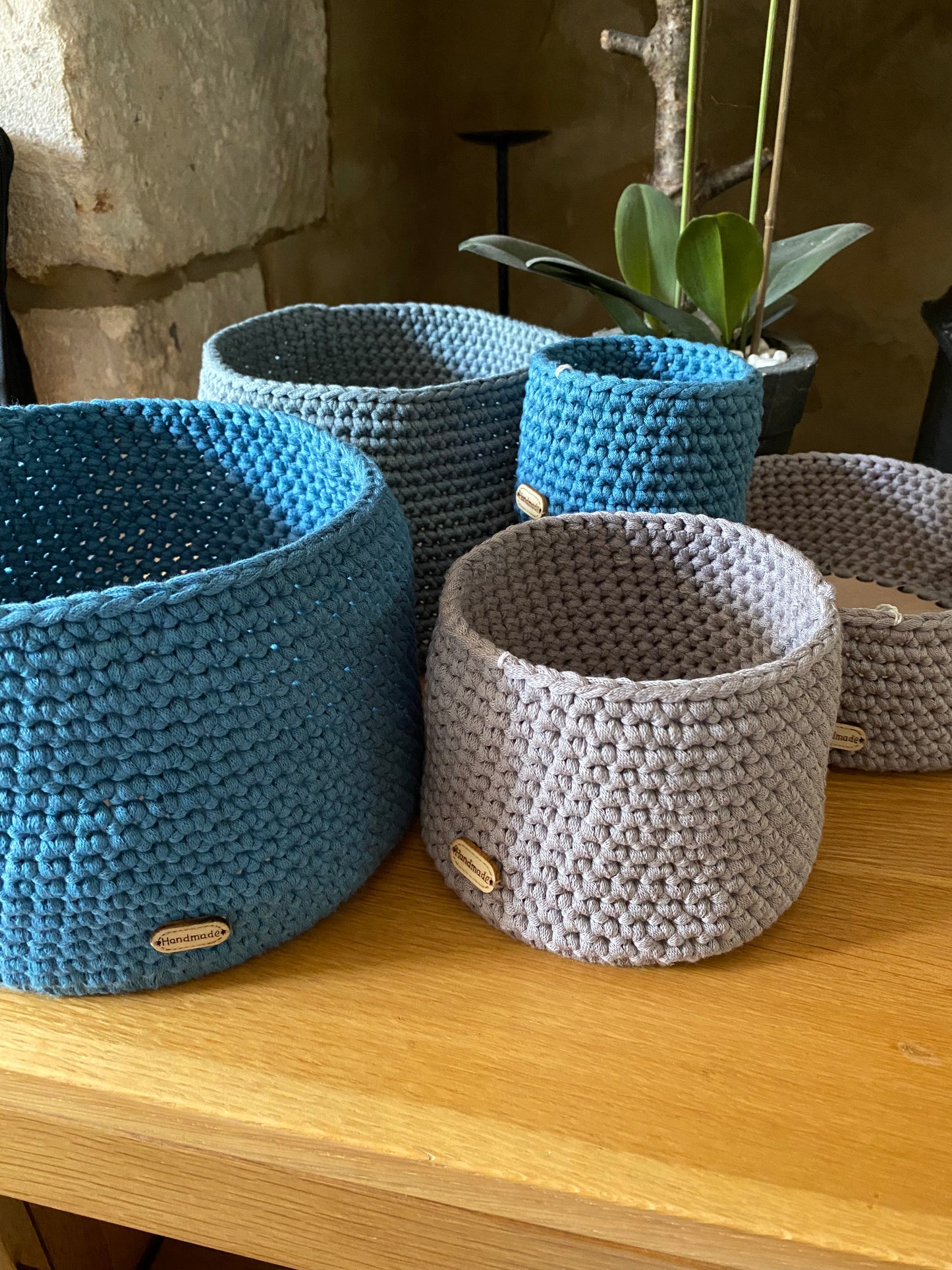 Crocheted Basket 20cm Round