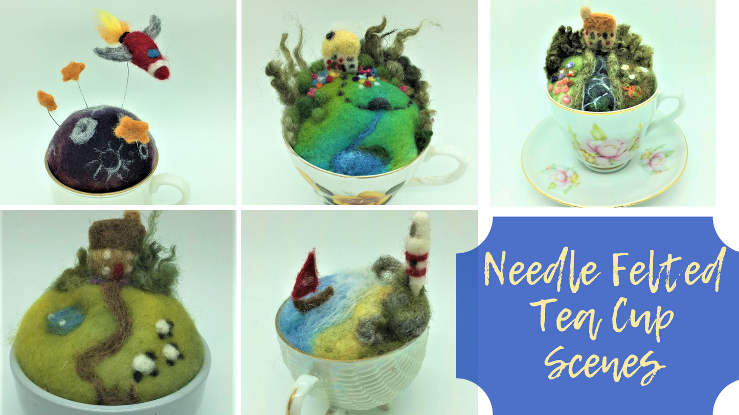 Needle Felting Kit Tea Cup Scene - Click for Options