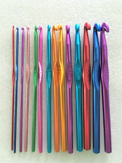 Crochet Hooks Set of 14 Aluminium