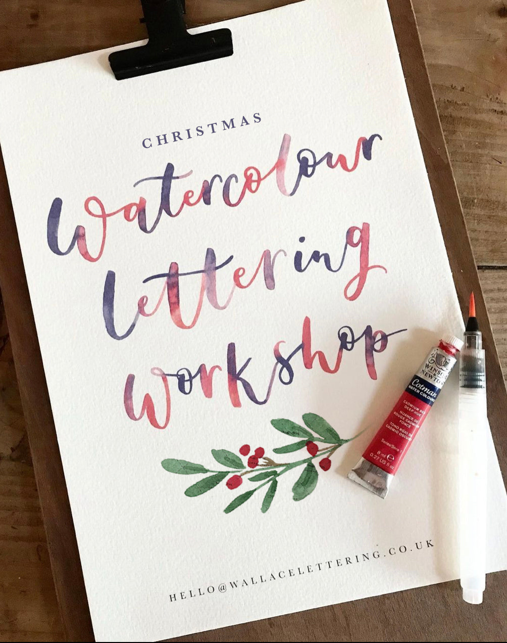 Watercolour Brush Lettering with a Christmas Twist - Saturday 28th October